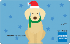 Puppy Santa Hat Christmas Gift Card