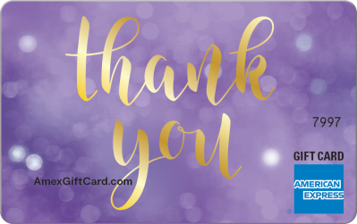 Thank You Purple Sparkle Gift Card | Amex Gift Card