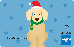 Puppy Santa Hat Christmas Business Gift Card