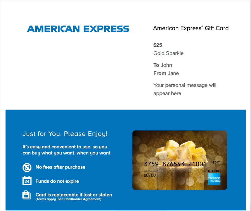 Blue Facet Snowflake Amex Gift Card | Business